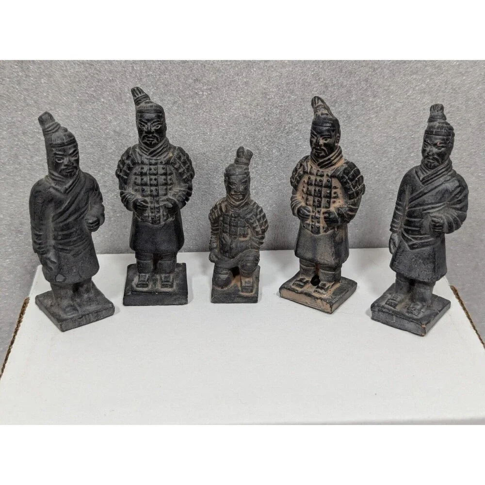 Set Of 5 Vintage Chinese Terracotta Warriors of Xian China Souvenirs